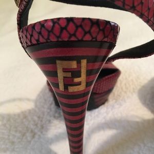 Pink Croc Fendi Heels